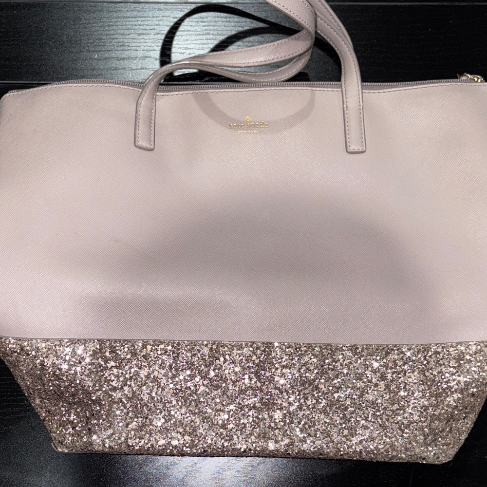 Kate Spade Lavender and Silver Glitter Tote